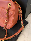 Pre Loved Chanel Lambskin Camera Bag in Dusky Pink - Excellent SALE