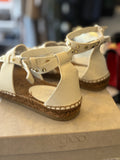 Pre Loved Jimmy Choo Denise white flat espadrille sandals UK5
