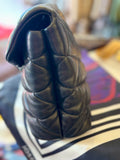 Pre Loved Saint Laurent Sade Puffy Envelope Clutch in Black Leather