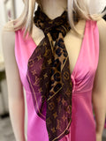 Pre Loved Louis Vuitton Brown Monogram & Leopard Silk Scarf