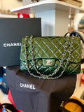 Chanel Accordion Flap in Dark Green Patent Leather