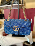 Gucci GG Marmont Denim Shoulder Bag