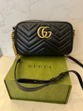Pre Loved Gucci GG Marmont Matelasse Shoulder/Crossbody Camera Bag in Black ** reserved A**