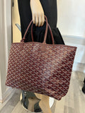 Pre Loved Goyard Saint Louis PM Tote with Pouch in Burgundy