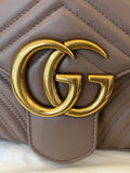 Gucci GG Marmont Matelasse Shoulder Bag in Taupe