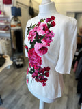 Pre Loved Dolce & Gabbana Pink Roses Top Size 42 - UK 10