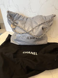 Pre Loved Chanel 22 in Grey Calf Leather 2023 (pristine)