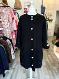 Moschino Cheap & Chic Pearl Buttons Black Knit Coat UK 14
