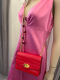 Pre Loved Mulberry Small Darley in Red Croc style Leather