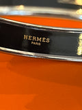 Hermes Black Caleche Enamel Bangle