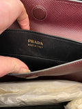 Pre Loved Prada Saffiano Cuir Tote in Burgundy Saffiano Leather