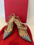 Pre Loved Valentino Garavani Grey Rock Stud Heels UK 3.5