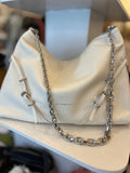 Pre Loved Givenchy Voyou Medium Ecru Leather Shoulder Bag (as new)