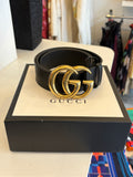 Gucci GG Black Leather Belt