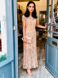 Pre Loved Self Portrait Champagne Sequin Embroidered Midi Dress UK 8 (new)