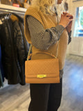 Chanel Quilted Click Flap Bag in Rose Beige Leather