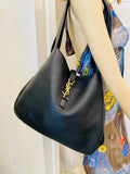 Pre Loved Yves Saint Laurent Le 5 A 7 Bea Textured Black Tote