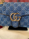 Gucci GG Marmont Denim Shoulder Bag