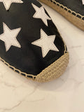 Pre Loved Saint Laurent Black Leather Stars Espadrilles UK 6 (NEW)