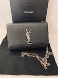 Pre Loved Saint Laurent Kate Crossbody Bag in Black with Silver Tone Hardware