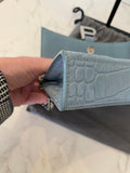 Pre Loved Balenciaga Hourglass Clutch on Chain in Blue (excellent)