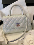 Pre Loved Chanel Coco Top Handle Bag in Iridescent Caviar Leather (Pristine)