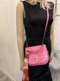 Pre Loved Mulberry Amberley in Pink Embossed Leather & Floral Twilly