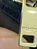 Saint Laurent Fragments Zipped Card Case in Black Embossed Leather