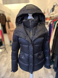Pre Loved Moncler Black Grenoble Ski Jacket With Hood Size 3 fits UK 12-14