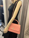 Pre Loved Chanel Coco Top Handle Bag in Pink Caviar Leather (excellent)
