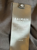 Pre Loved Balmain Double Breasted Dark Navy Boucle Blazer size 42 fits UK 12-14