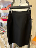 Gucci Black Wool & Silk Skirt Gold GG Accent IT 40 UK 8