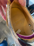Christian Louboutin Louis Junior Spikes in Burgundy Metallic UK5