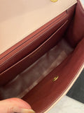Pre Loved Chanel Single Flap Classic in Dusky Pink & Burgundy - Excellent