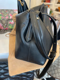 Toteme T-Lock Black Leather Hand & Shoulder Bag