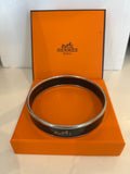 Hermes Black Caleche Enamel Bangle
