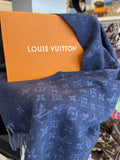 Pre Loved Louis Vuitton Blue Monogram Cashmere & Wool Scarf