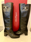 Pre Loved Salvatore Ferragamo Black Leather Boots UK 5.5