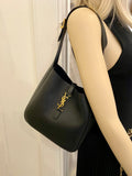 Pre Loved Saint Laurent Le 5 a 7 Supple Hobo in Black Grained Leather (excellent)