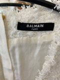Pre Loved Balmain White Tweed Dress with Gold Buttons - UK 12 -small fit (excellent)