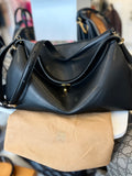 Toteme T-Lock Black Leather Hand & Shoulder Bag