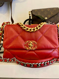 Pre Loved Chanel 19 In Red Calfskin (Excellent)