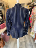 Pre Loved Ralph Lauren Navy Pinstriped Blazer US 8, UK12