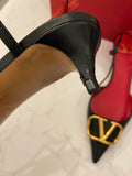 Pre Loved Valentino Garavani Vai Go Logo Kitten Heels Size UK 5.5