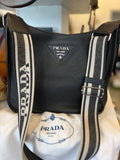 Prada Vitello Danio Hobo Messenger Bag in Black