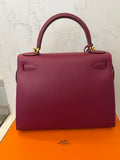 Pre Loved Hermes Kelly 28 in Epsom Tosca Leather With Gold Tone Hardware (new special order)