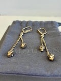 Pre Loved Alexander McQueen Gold Tone & Diamante Skull Drop Earrings - Excellent