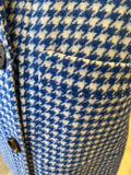 Pre Loved Rails Connie Cobalt Blue Houndstooth Shirt /Jacket size XS oversized