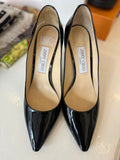 Pre Loved Jimmy Choo Romy Black Patent Heels UK 6