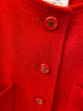 Pre Loved Chanel Red Wool Jacket size FR38 UK 8/10